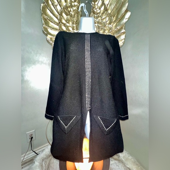 Stunning 1980s Steve Fabrikant Mini Dress/Sweater With Rhinestones Medium - Picture 3 of 14